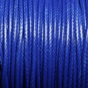 5 meters - Round coated waxed cotton cord 1.5mm Royal Blue - 8741140014886