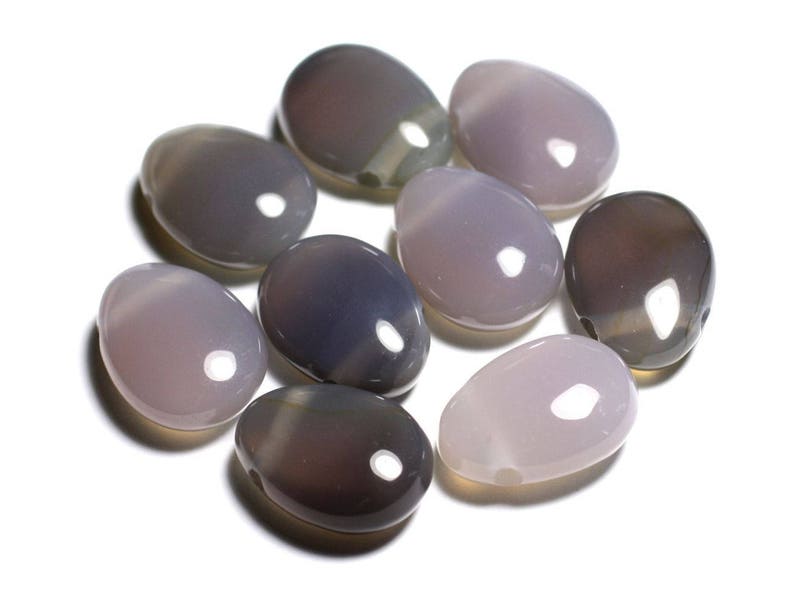 Pendentif Goutte En Agate Bleue 25mm - Pierre Semi-précieuse - Fait Main En France