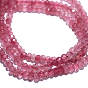 30pc - Stone Beads - Jade Faceted Rondelle 4x2mm Pink Coral Peach - 8741140008137