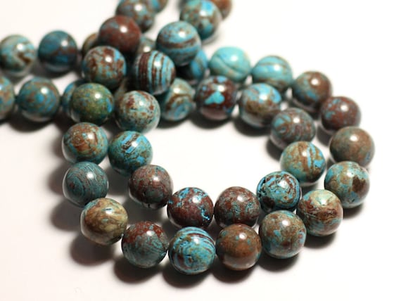 Strand 39cm 62pc Approx Stone Beads Jasper Landscape Autumn