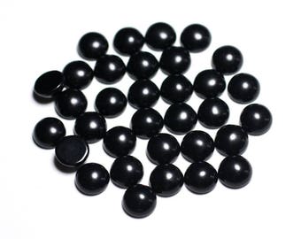 2pc - Stone cabochons - Black obsidian Round 10mm - 8741140000049