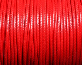 90-Meter-Spule – Beschichtetes, gewachstes Baumwollband, 2 mm, leuchtendes Rot