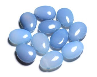 Semi precious stone pendant - Light Blue Agate Drop 25mm - 4558550092120
