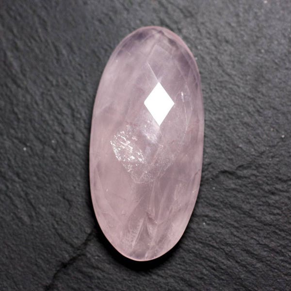 Stone - faceted Rose Quartz cabochon oval 48x23mm N16 - 4558550086372