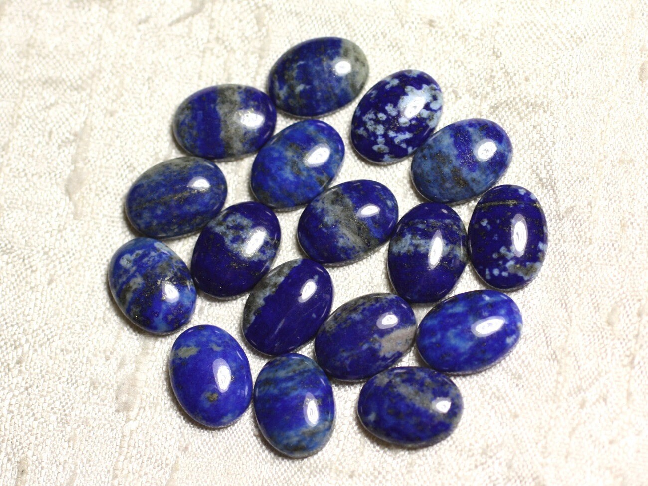 Cabochon En Pierre Lapis Lazuli Ovale 18x13mm Bleu Nuit Doré - Pièce Unique Neuf, Création Homemade