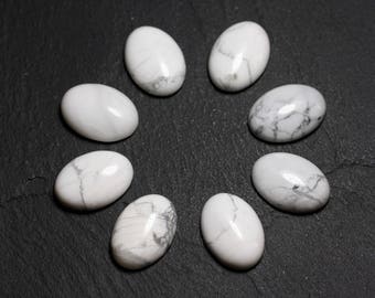 1pc - Cabochon Pierre Howlite Ovale 18x13mm blanc gris - 7427039743303