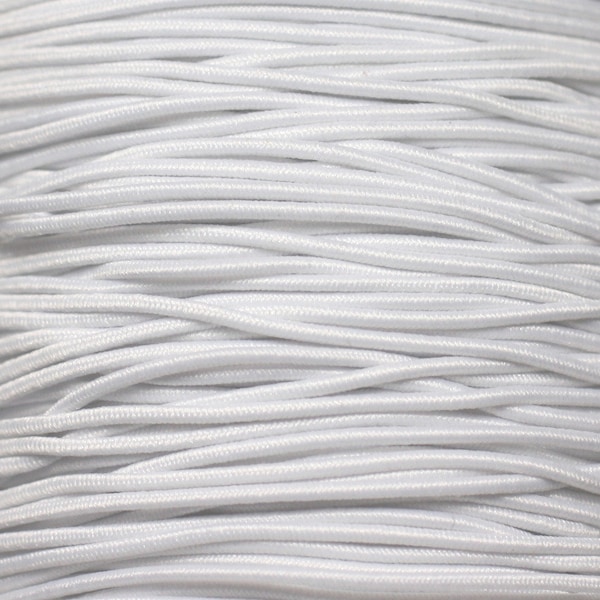 5 mètres - Fil Elastique Tissu Nylon 2mm Blanc - 7427039731713