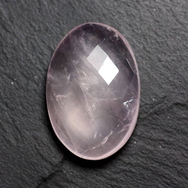 Stone - faceted Rose Quartz cabochon oval 34x24mm N15 - 4558550086365