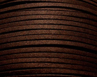 Spool 90 meters approx - Suede Suede Lanyard Cord 3mm Coffee Brown