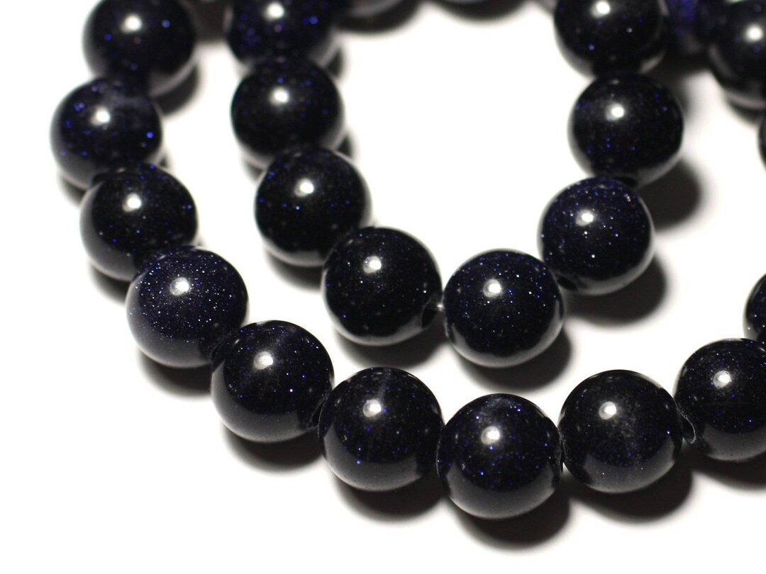 1pc - Perle Pierre Soleil Synthèse Galaxy Boule 14mm gros trou 3mm Noir ...