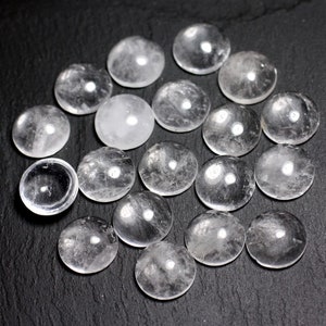 1pc - Cabochon Pierre - Cristal de Roche Quartz Rond 30mm blanc transparent - 7427039735438