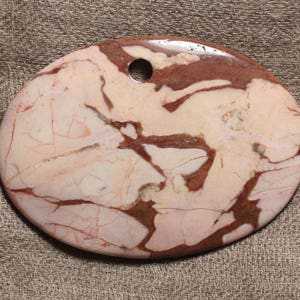Semi precious - No. 14 4558550006387 70x50mm Zebre Jasper stone pendant