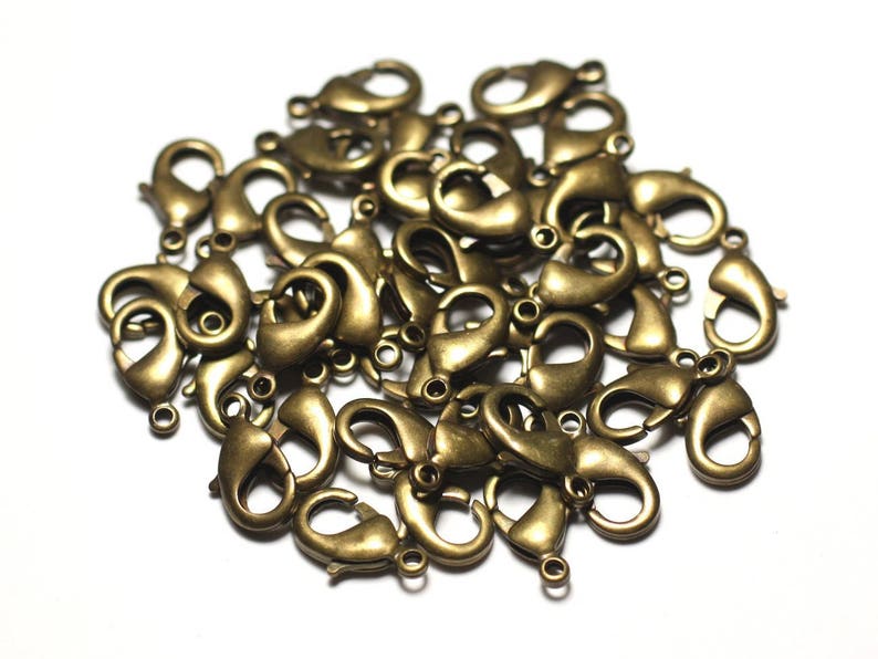 100pc Lobster Clasps 15mm Quality Bronze Metal 8741140010505 image 1