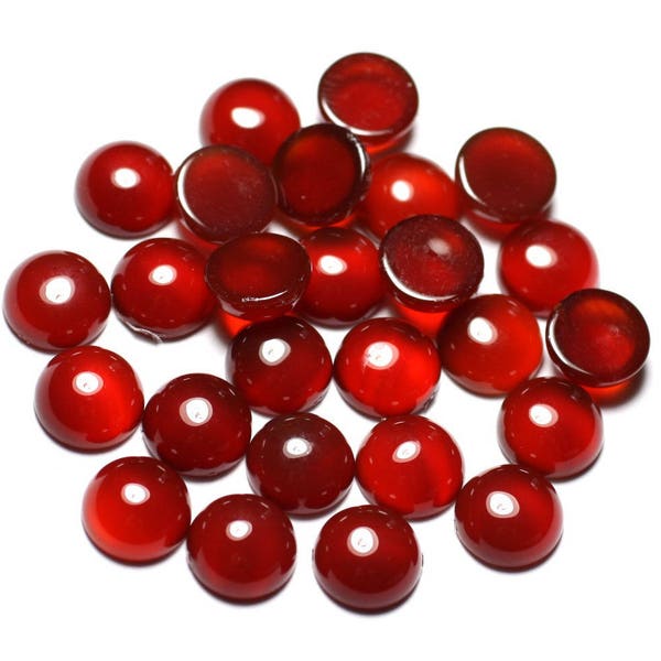 1pc - Stone Cabochon - Carnelian Round 10mm red orange - 7427039737357