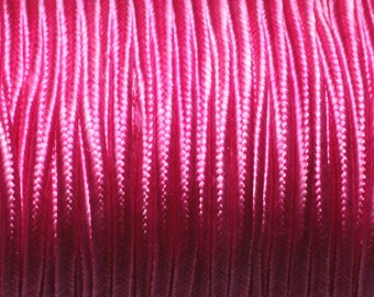 Reel 45 meters approx - Cord Lanyard Fabric Satin Soutache 2.5mm Fuchsia Pink