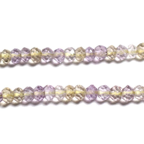 10pc - Stone Beads - Ametrine Faceted Rondelle 2-3mm Violet Lavender Parma Mauve Yellow - 4558550090324