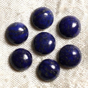 1pc - Cabochon Pierre - Lapis Lazuli Rond 8mm Bleu nuit - 7427039734660