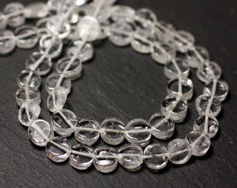 Wire 32cm 50pc approx - Stone Beads - Crystal Quartz Palets 6mm - 8741140012776