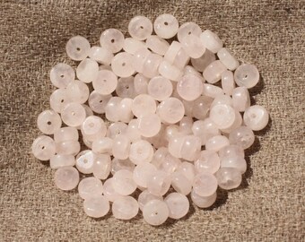 Thread 39cm 150pc approx - Stone Beads - Rose Quartz Heishi Rondelles 4x2mm