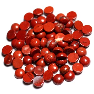 2 piezas - Cabujón de piedra de jaspe rojo redondo 8 mm Ladrillo rojo marrón - 4558550011589