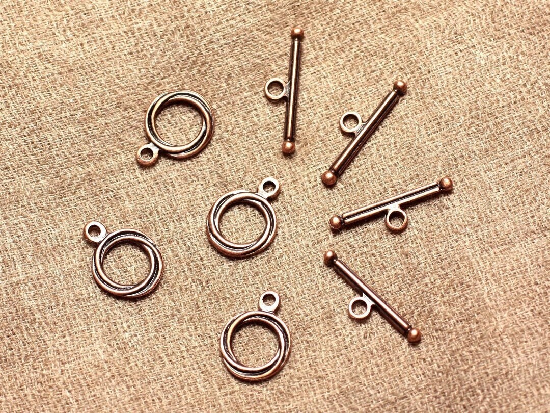 10 Fermoirs Toggle Argenté 17x13mm - Fermoir Rond Pour Bijoux DIY