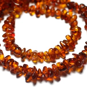 10pz - Perline di pietra di ambra baltica naturale Rocailles Chips Rondelles 6-12mm Cognac Orange - 7427039734998