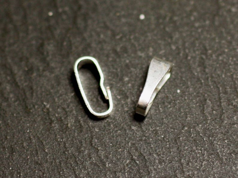 10pc Bélières Clip Argent 925 massif poinçonné 8x3.5x2.5mm 8741140015166 image 1