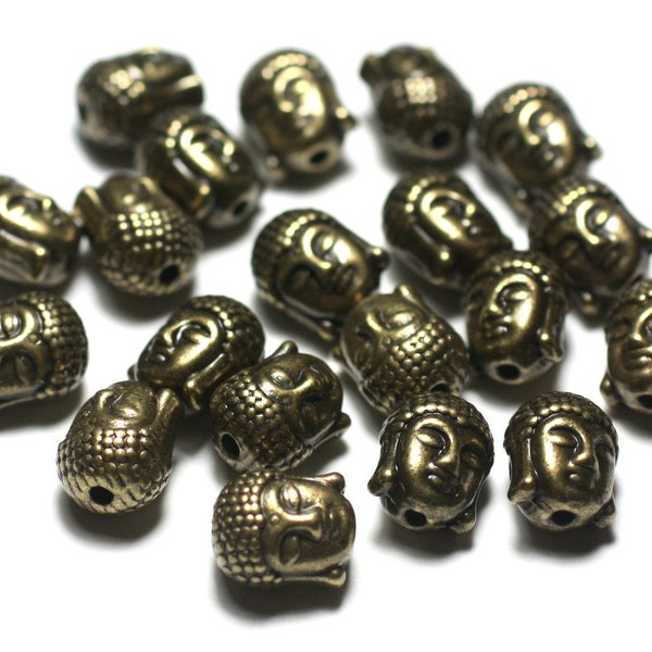 4pc - Buddha Quality Bronze Metal Beads 11mm - 7427039728225