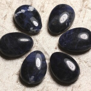 Semi precious stone pendant - Sodalite Drop 25mm Blue Black White - 4558550015372