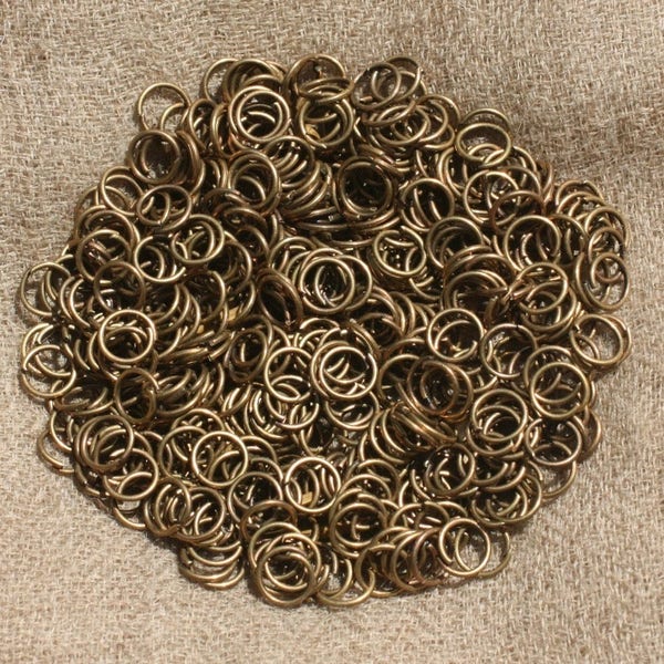 200pc - Anneaux Ouverts Métal Bronze 7 x 0.7mm   4558550023391