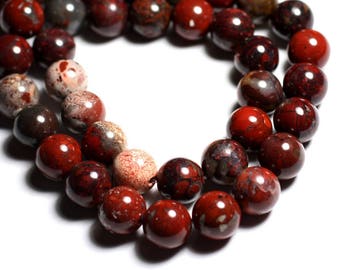 Strand 39cm 63pc approx - Stone Beads - Red Jasper Poppy Balls 6mm