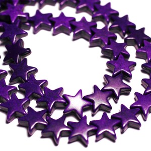 20pc - Synthesized Turquoise Stone Beads Stars 12mm Byzantine Violet - 7427039739764