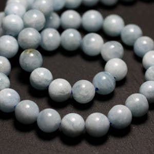 10 cuentas de piedra - Bolas de aguamarina de 4 mm - 8741140026575