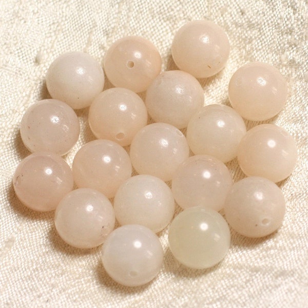 Fil 39cm 31pc environ - Perles Pierre Aventurine rose Boules 12mm rose orange clair