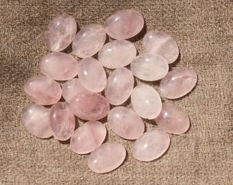 1pc - Oval Rose Quartz Stone Cabochon 14x10mm transparent light pink - 7427039741880