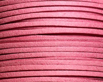 Spool 90 meters approx - Suede Suede Lanyard Cord 3mm Candy Pink