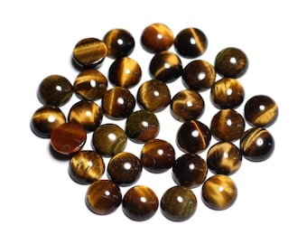 1pc - Cabochon Pierre - Tiger Eye Round 10mm - 8741140000063