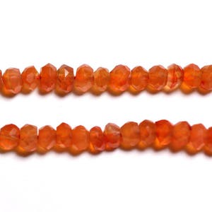 33 cm langer Strang, ca. 105 Stück – Steinperlen – Facettierte Karneol-Rondelle, 3–5 mm, orange