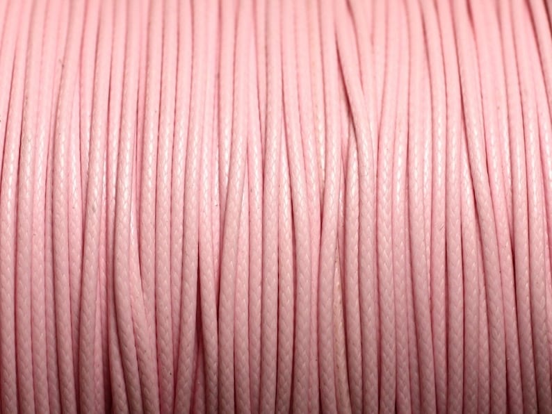 5 Meters Waxed Cotton Cord Cord Thread 1mm Light pink powder pastel 4558550016546 image 1