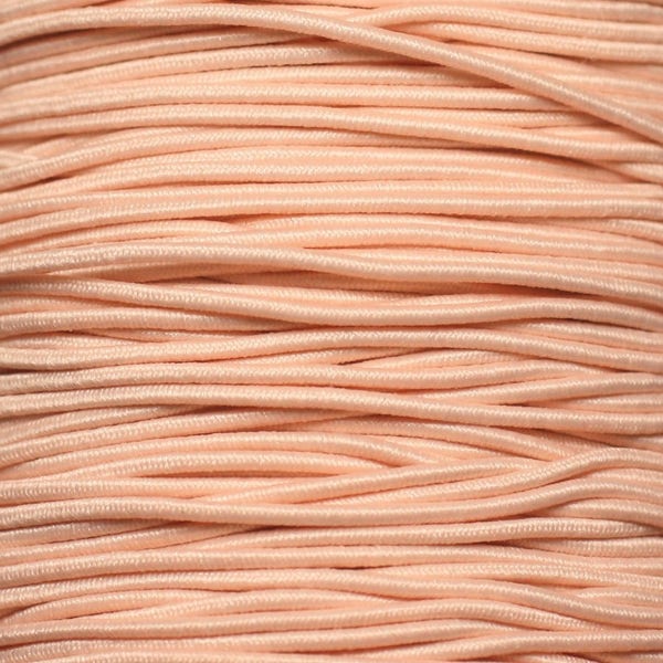 5 mètres - Fil Cordon Tissu Elastique Nylon 1mm Rose Saumon Pastel - 8741140018785