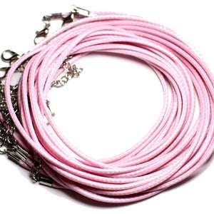 10pc - Waxed Cotton Chokers 2mm Light Pink - 4558550002198