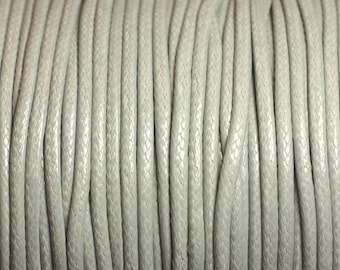 90 meter spool - Waxed Cotton Cord Thread 1.5mm Light Gray Pearl