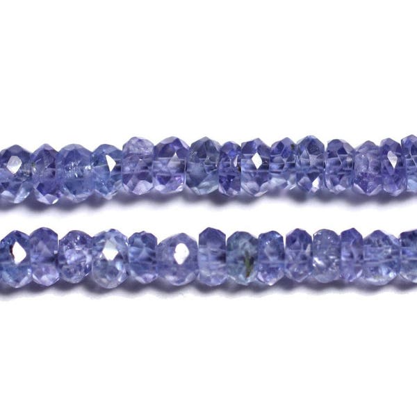 Strand 33cm 200pc approx - Stone Beads - Tanzanite Faceted Rondelles 2-3mm blue purple lavender indigo