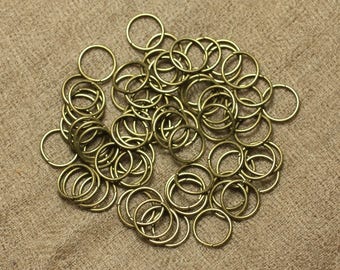 100pc - Anneaux 10mm Métal Bronze sans nickel   4558550025654