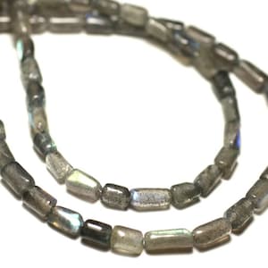 10pc - Stone Beads - Labradorite Tubes 6-9mm - 8741140022744