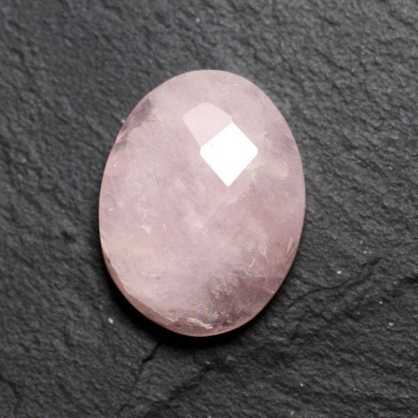 Stone - faceted Rose Quartz cabochon oval 20x11mm N9 - 4558550086303