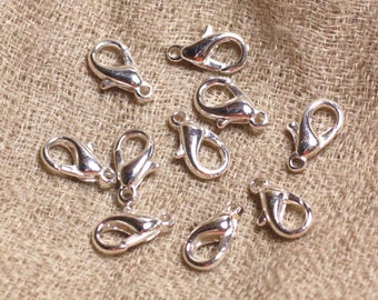 100pc - Quality Silver Metal Lobster Clasps 12mm 4558550016690