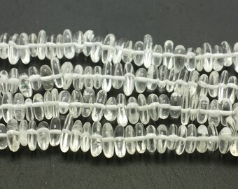 Thread 39cm 100pc approximately - Beads Stone Rock Crystal Quartz Chips Palets Rondelles 8-14mm transparent white