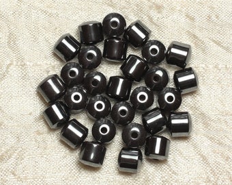 20pc - Stone Beads - Hematite Barrels 8mm 4558550034298