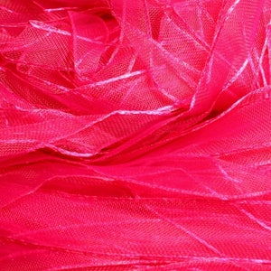 1pc - Skein 90 meters - Fuchsia Pink Organza Fabric Ribbon 10mm 4558550007872